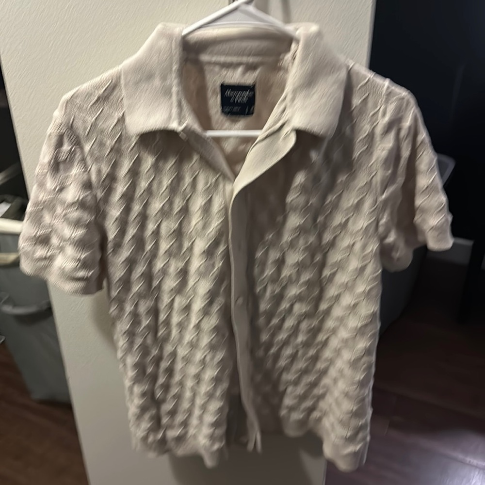 Abercombie stitch button-through sweater polo